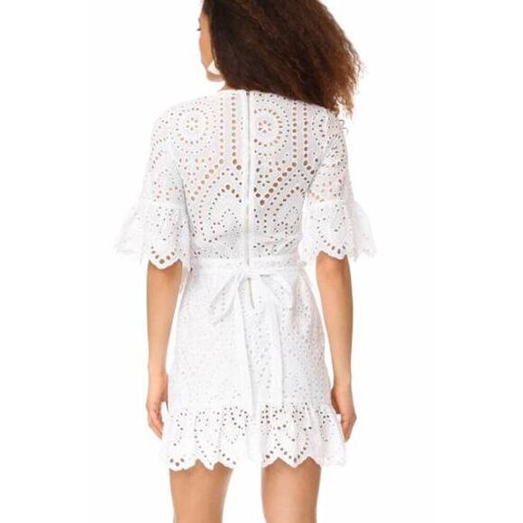 Winona‎ Valerie Wrap Mini Dress Eyelet Lace White Size 6 - Picture 5 of 13